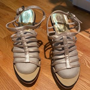Michael Kors gold heel sandal